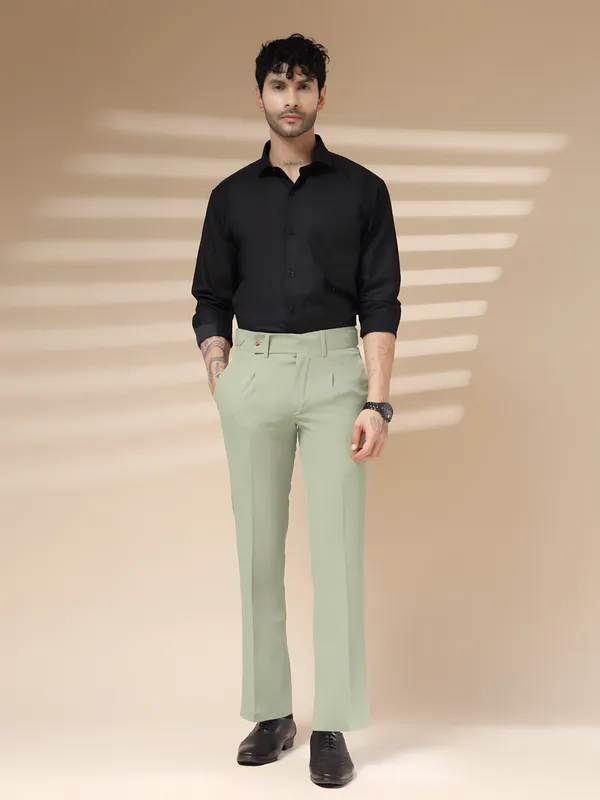 Lime_Polyester_Blend_Oxford_Gurkha_Trousers_For_Men