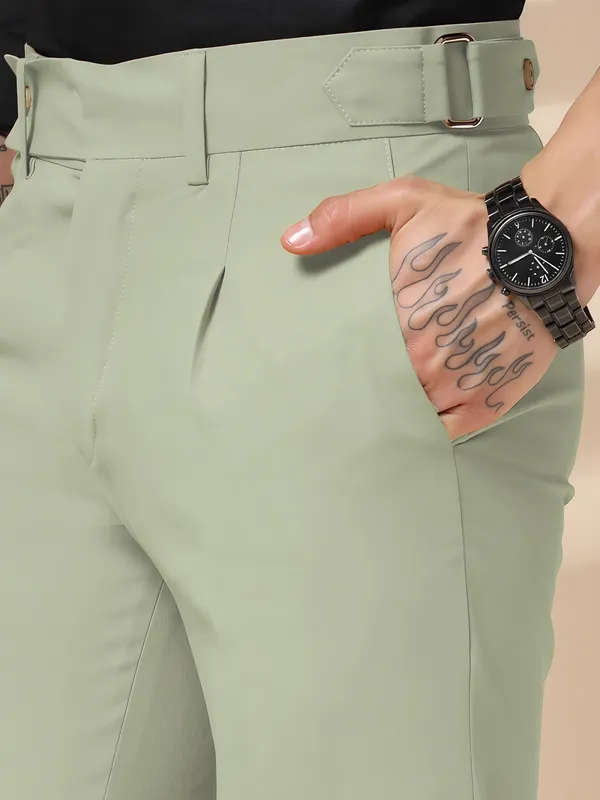 Lime_Polyester_Blend_Oxford_Gurkha_Trousers_For_Men