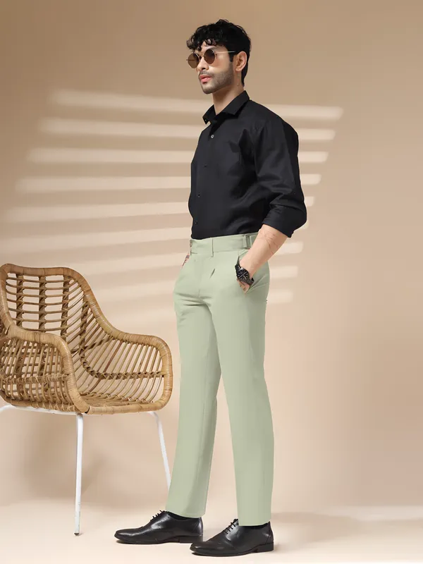 Lime_Polyester_Blend_Oxford_Gurkha_Trousers_For_Men