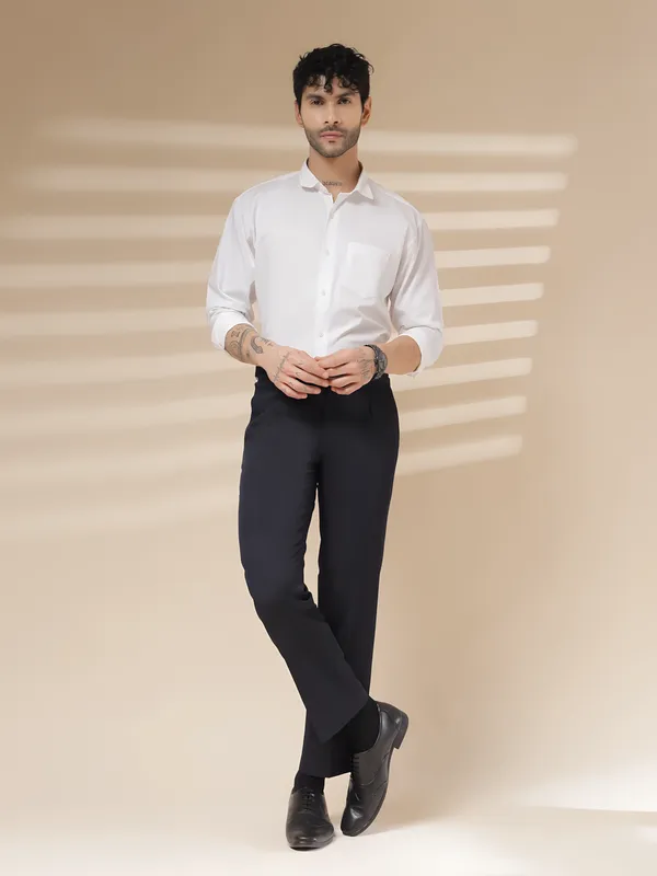 Navy_Polyester_Stretch_Oxford_Gurkha_Trousers_For_Men
