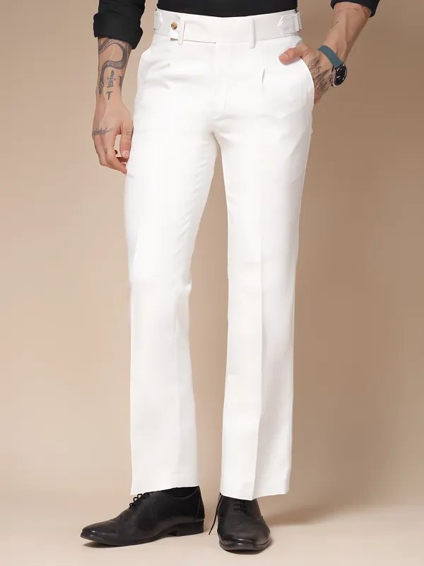 White_Polyester_Oxford_Gurkha_Trousers_For_Men