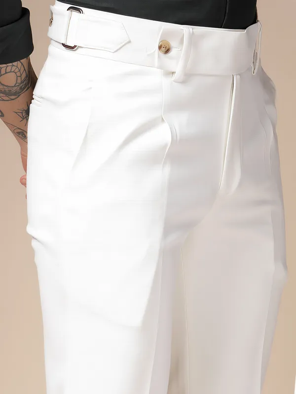 White_Polyester_Oxford_Gurkha_Trousers_For_Men