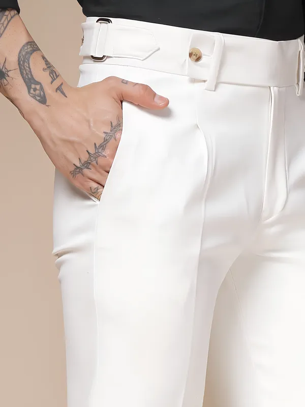 White_Polyester_Oxford_Gurkha_Trousers_For_Men