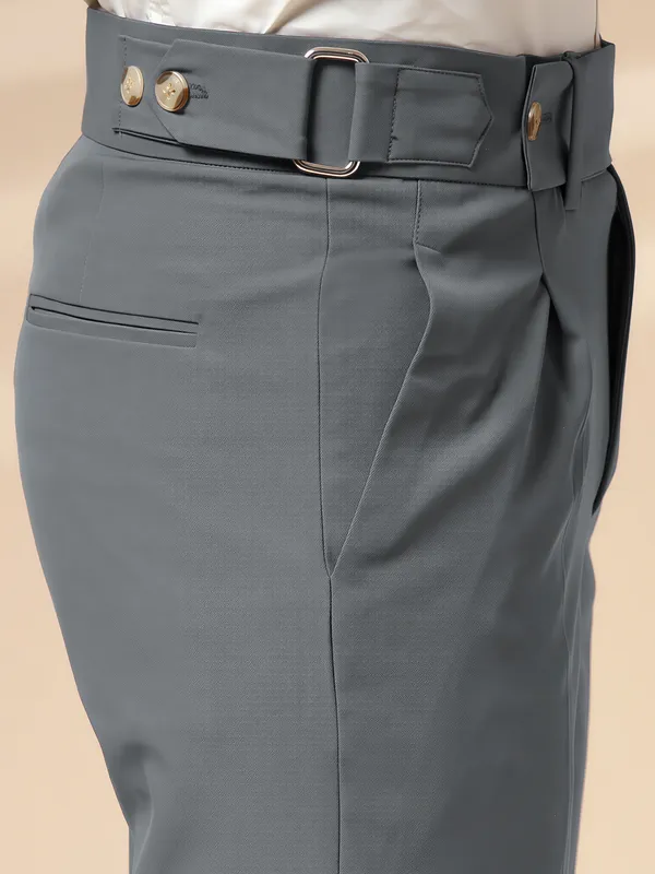 Stone_Grey_Polyester_Oxford_Gurkha_Trousers_For_Men