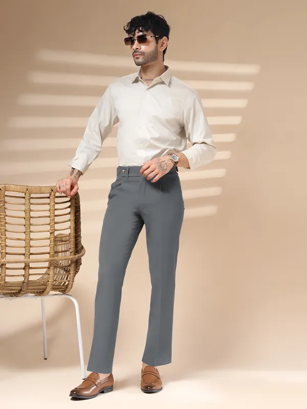 Stone_Grey_Polyester_Oxford_Gurkha_Trousers_For_Men