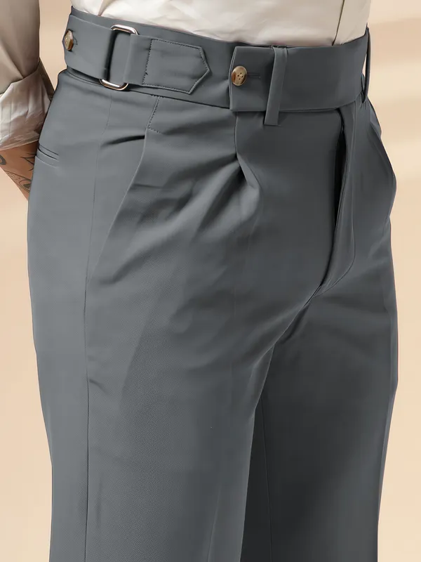 Stone_Grey_Polyester_Oxford_Gurkha_Trousers_For_Men