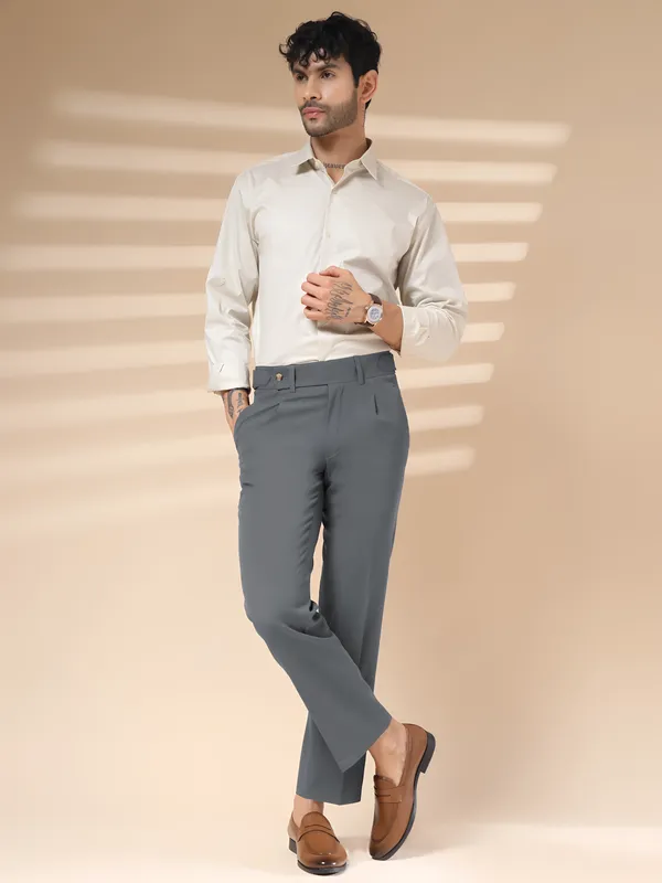 Stone_Grey_Polyester_Oxford_Gurkha_Trousers_For_Men