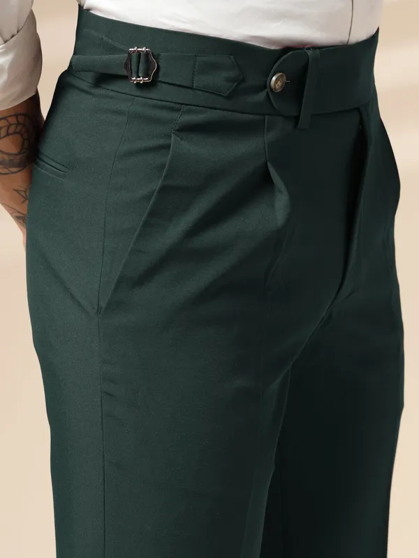 Bottle_Green_Polyester_Elegant_Gurkha_Trousers_For_Men