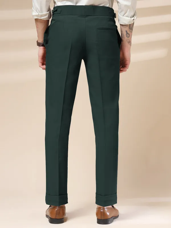 Bottle_Green_Polyester_Elegant_Gurkha_Trousers_For_Men