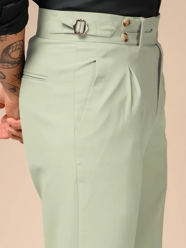 Lime_Polyester_Double_Button_Gurkha_Trousers_For_Men