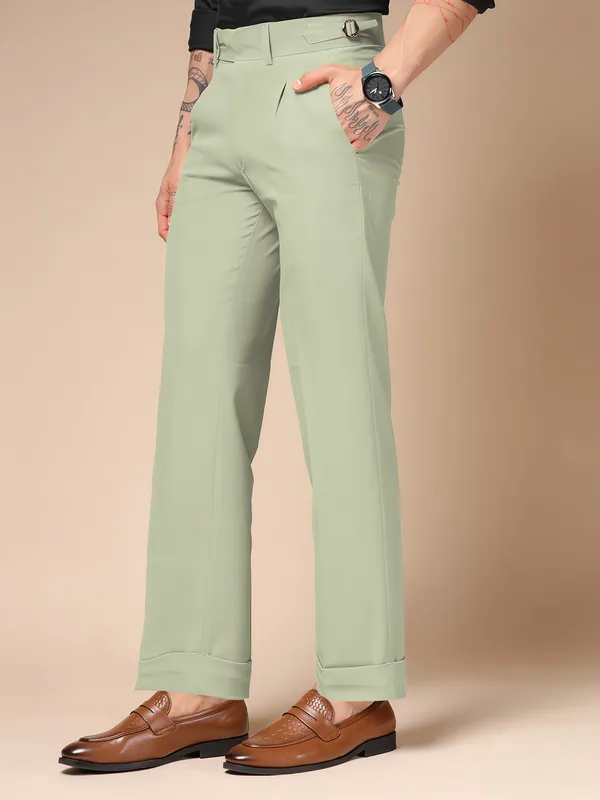 Lime_Polyester_Double_Button_Gurkha_Trousers_For_Men