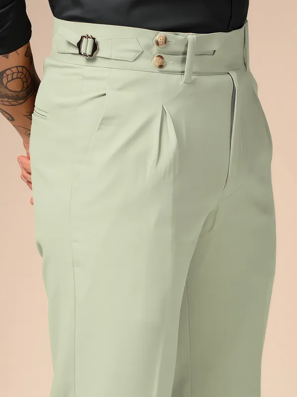 Lime_Polyester_Double_Button_Gurkha_Trousers_For_Men