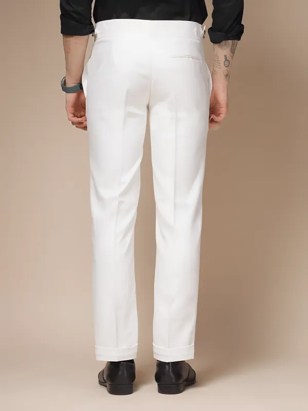 White_Polyester_Double_Button_Gurkha_Pants_For_Men