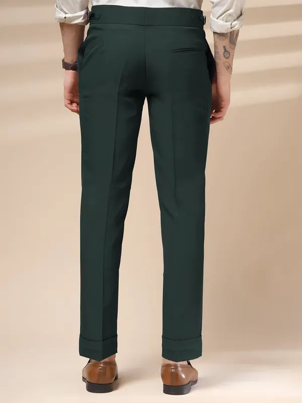 Bottle_Green_Polyester_Double_Button_Gurkha_Trousers_For_Men