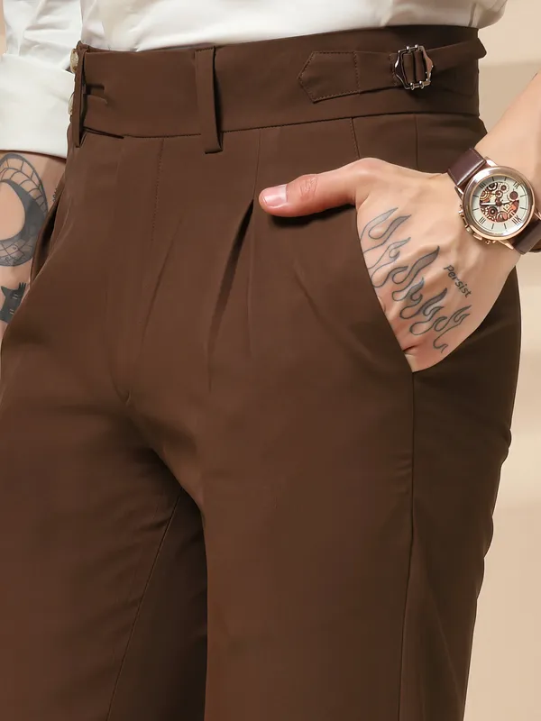 Brown_Polyester_Blend_Double_Button_Gurkha_Pants_For_Men