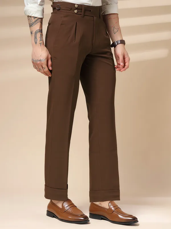 Brown_Polyester_Blend_Double_Button_Gurkha_Pants_For_Men