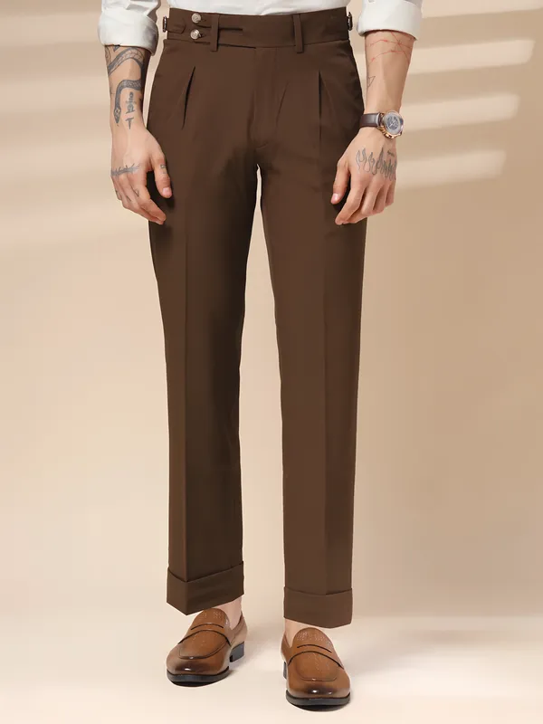 Brown_Polyester_Blend_Double_Button_Gurkha_Pants_For_Men