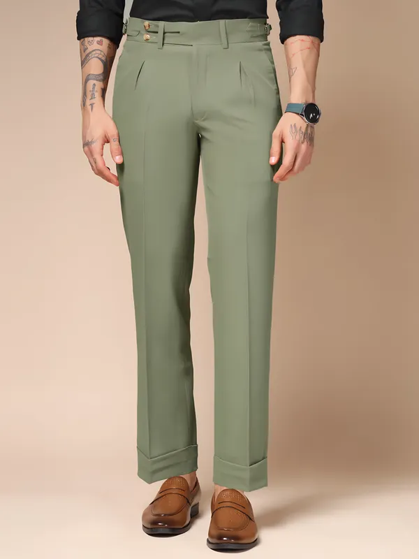 Green_Polyester_Blend_Double_Button_Gurkha_Pants_For_Men