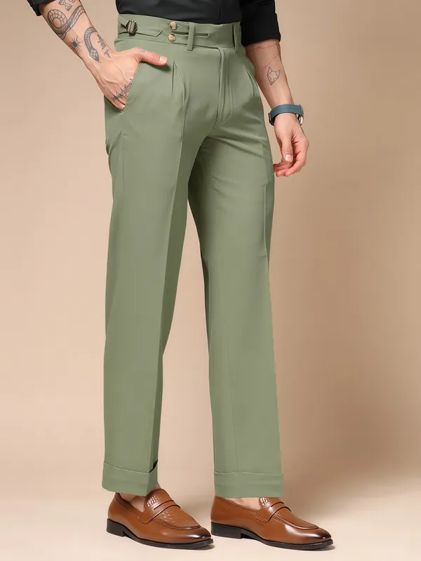 Green_Polyester_Blend_Double_Button_Gurkha_Pants_For_Men