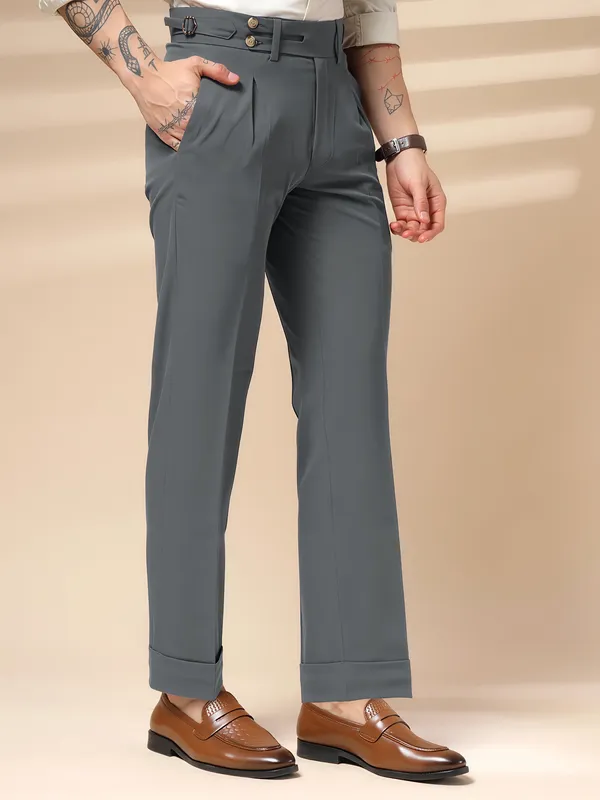 Stone_Grey_Polyester_Blend_Double_Button_Gurkha_Pants_For_Men