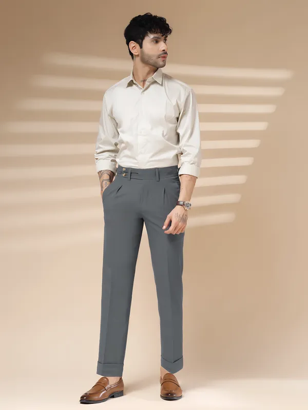Stone_Grey_Polyester_Blend_Double_Button_Gurkha_Pants_For_Men