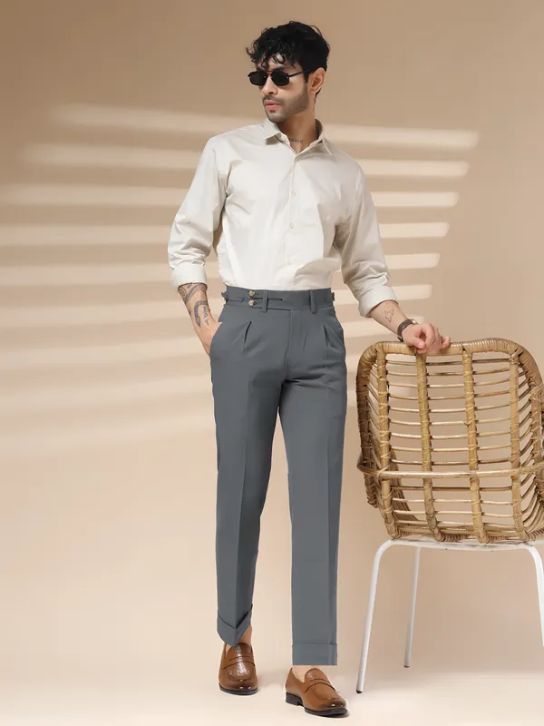 Stone_Grey_Polyester_Blend_Double_Button_Gurkha_Pants_For_Men
