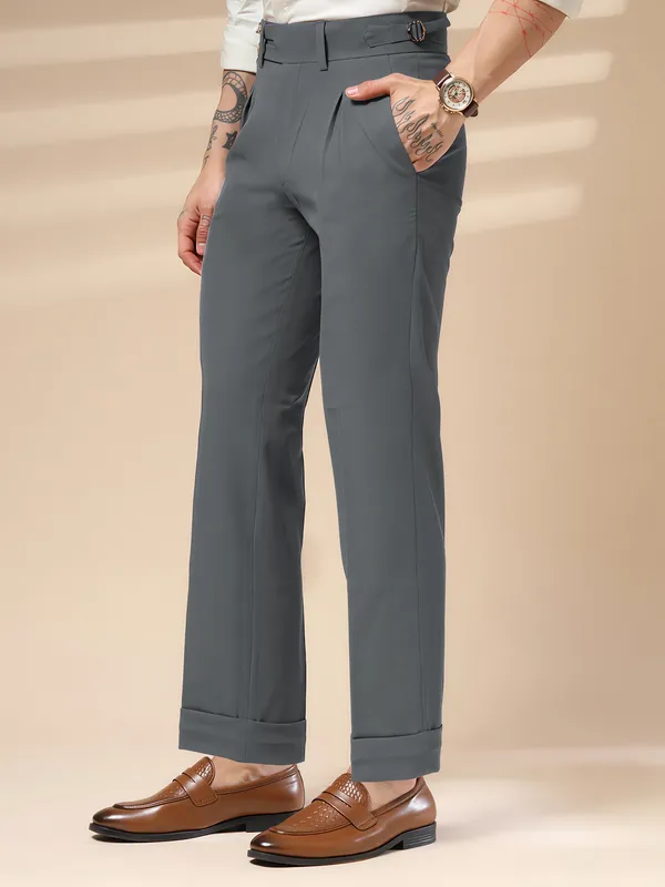 Stone_Grey_Polyester_Blend_Double_Button_Gurkha_Pants_For_Men