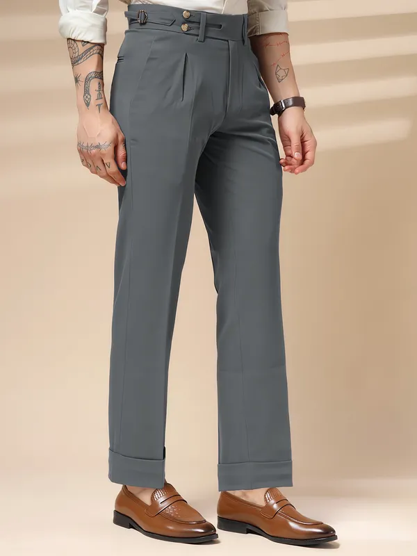 Stone_Grey_Polyester_Blend_Double_Button_Gurkha_Pants_For_Men