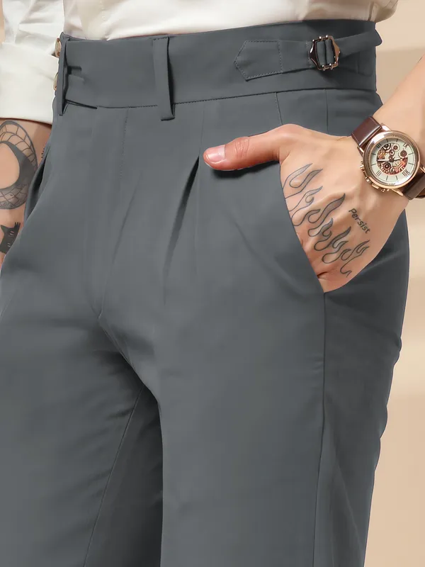Stone_Grey_Polyester_Blend_Double_Button_Gurkha_Pants_For_Men