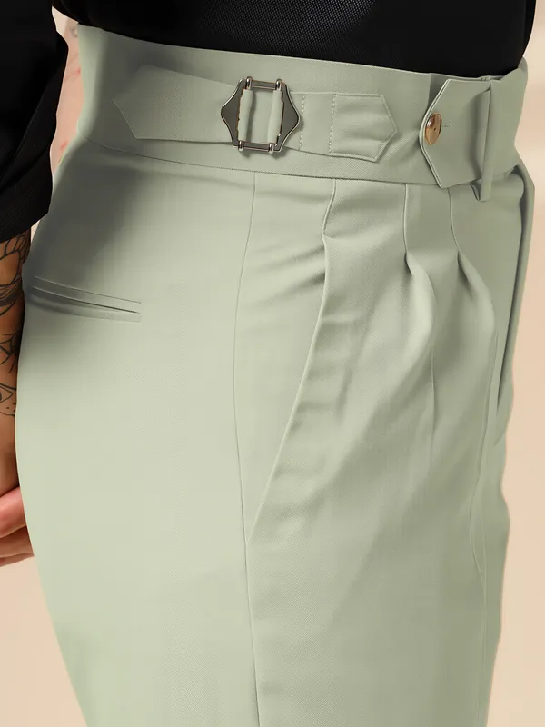 Lime_Polyester_Stretch_Signature_Gurkha_Pants_For_Men