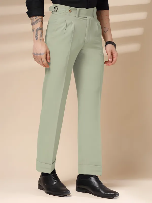 Lime_Polyester_Stretch_Signature_Gurkha_Pants_For_Men
