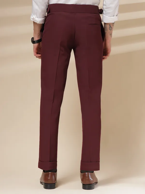 Wine_Polyester_Stretch_Signature_Gurkha_Pants_For_Men