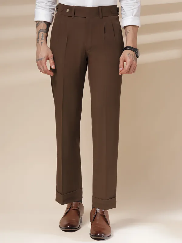 Brown_Polyester_Lycra_Gurkha_Trousers_For_Men