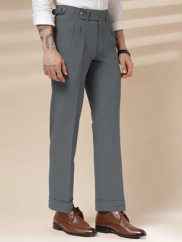 Stone_Grey_Polyester_Blend_Signature_Gurkha_Pants_For_Men