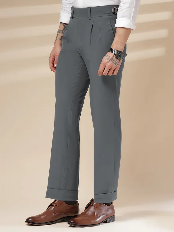 Stone_Grey_Polyester_Blend_Signature_Gurkha_Pants_For_Men