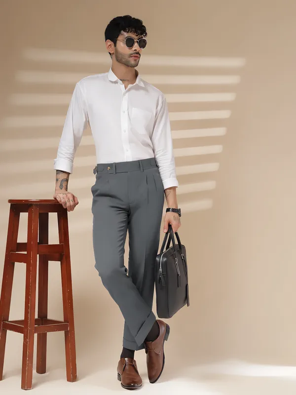 Stone_Grey_Polyester_Blend_Signature_Gurkha_Pants_For_Men