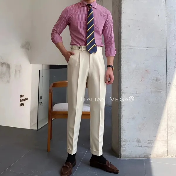 Beige_Polyester_Blend_Elegant_Gurkha_Trousers_For_Men