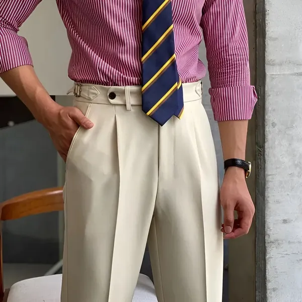 Beige_Polyester_Blend_Elegant_Gurkha_Trousers_For_Men