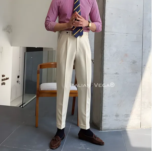 Beige_Polyester_Blend_Elegant_Gurkha_Trousers_For_Men