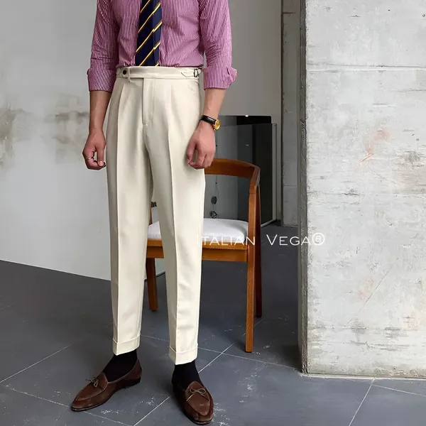 Beige_Polyester_Blend_Elegant_Gurkha_Trousers_For_Men