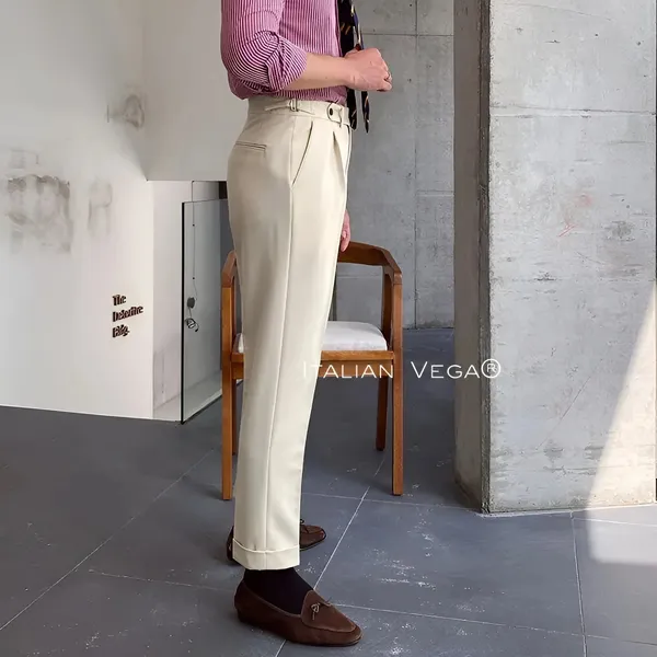 Beige_Polyester_Blend_Elegant_Gurkha_Trousers_For_Men