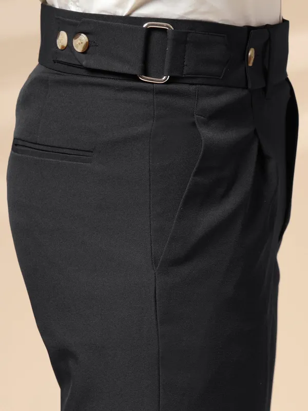 Black_Polyester_Stretch_Oxford_Gurkha_Trousers_For_Men