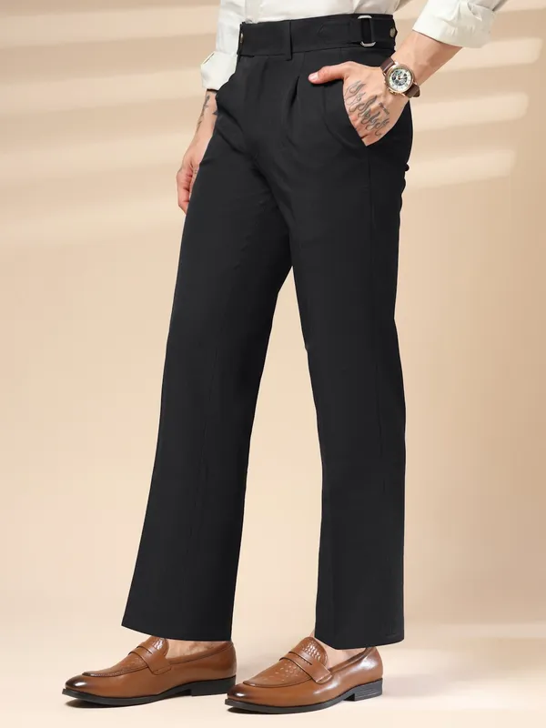 Black_Polyester_Stretch_Oxford_Gurkha_Trousers_For_Men