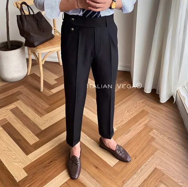 Black_Polyester_Blend_Signature_Flap_Gurkha_Pants_For_Men