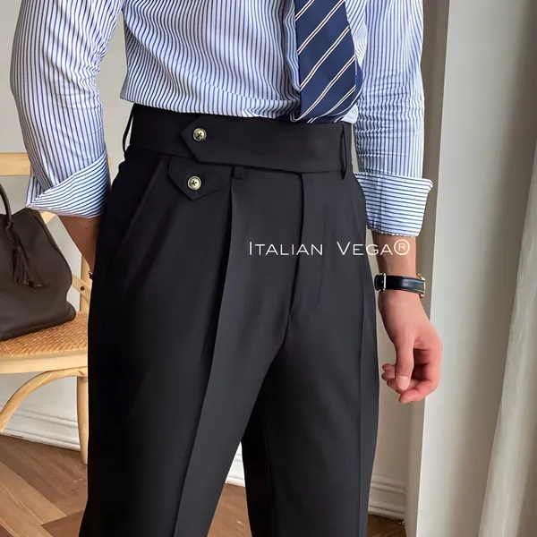 Black_Polyester_Blend_Signature_Flap_Gurkha_Pants_For_Men