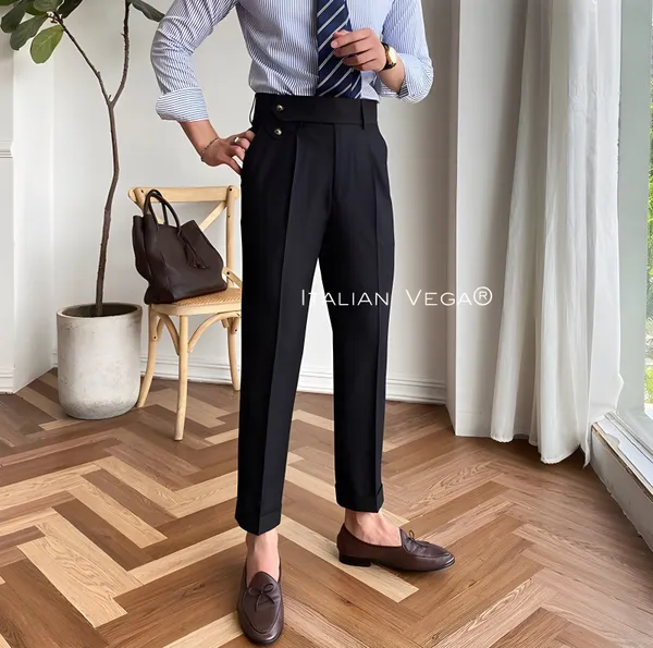 Black_Polyester_Blend_Signature_Flap_Gurkha_Pants_For_Men