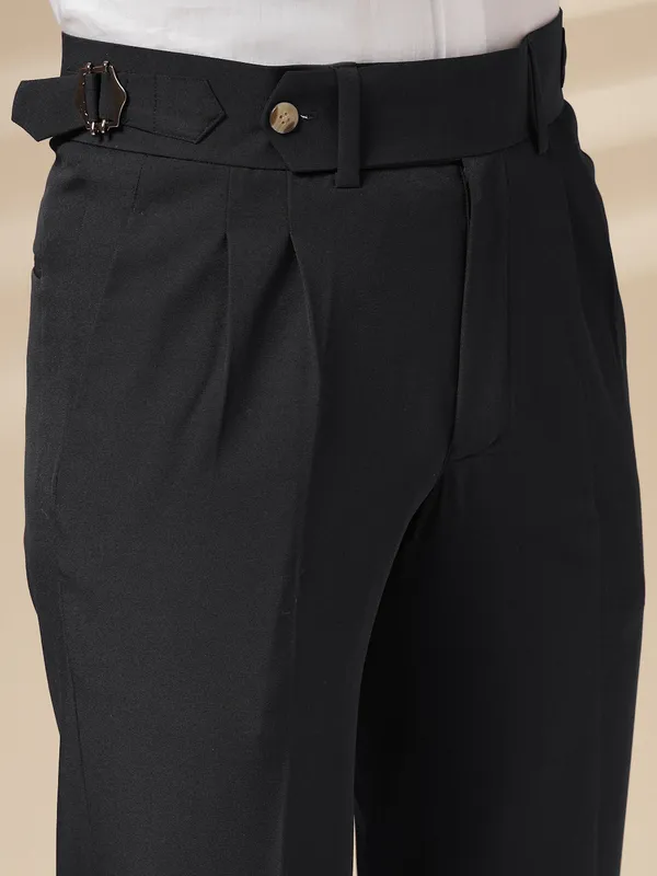 Black_Polyester_Stretch_Signature_Gurkha_Pants_For_Men