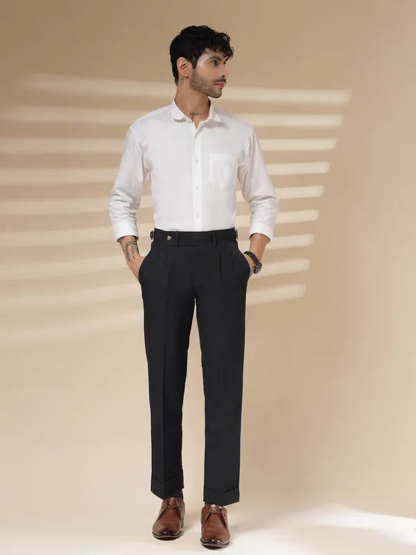 Black_Polyester_Stretch_Signature_Gurkha_Pants_For_Men