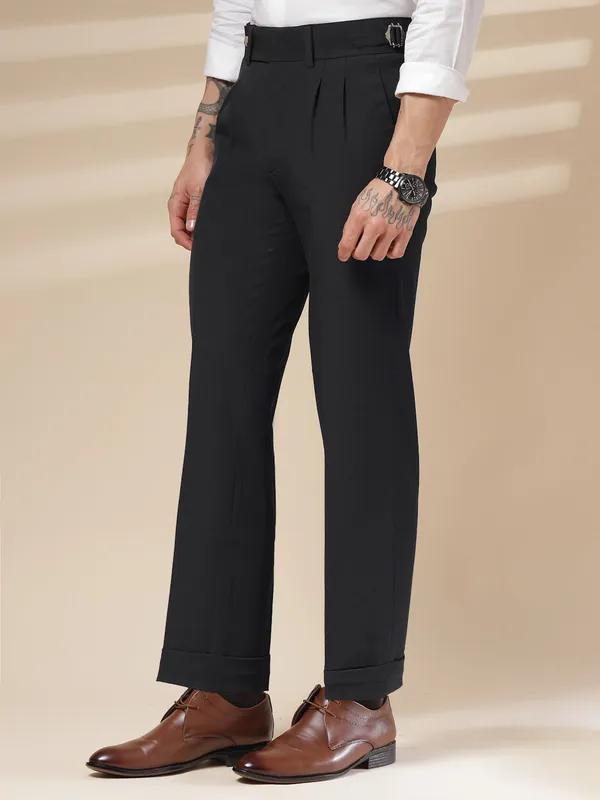 Black_Polyester_Stretch_Signature_Gurkha_Pants_For_Men
