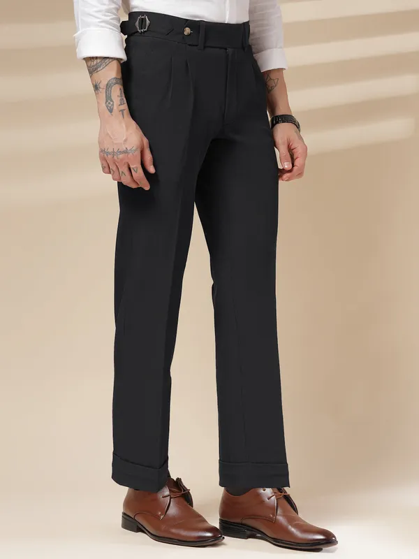 Black_Polyester_Stretch_Signature_Gurkha_Pants_For_Men